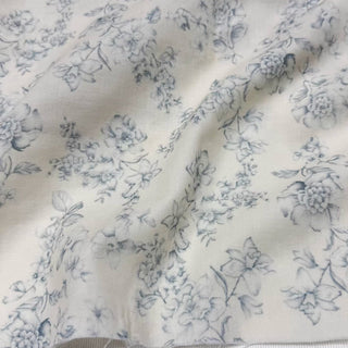 Japanese Fashion Designer Floral Off-White Non-Stretch Cotton Double Gauze DS29630