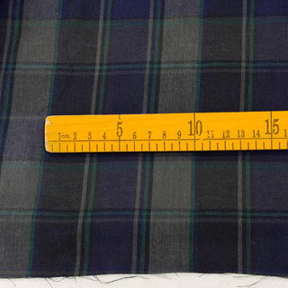 Japanese Fashion Designer Plaid Green Non-Stretch Cotton Double Gauze DS29631
