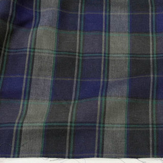 Japanese Fashion Designer Plaid Green Non-Stretch Cotton Double Gauze DS29631