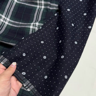 Japanese Fashion Designer Plaid Green Non-Stretch Double Faced Cotton Double Gauze DS29632