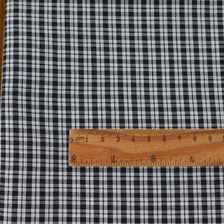 Japanese Fashion Designer Plaid Black Non-Stretch Cotton Double Gauze DS29634