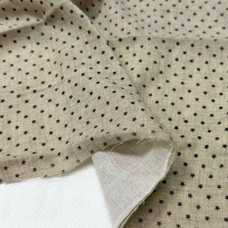 French Fashion Designer Stars Brown Non-Stretch Sand Washed Linen Double Gauze DS29639