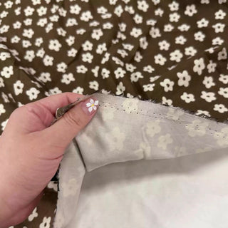 Korean Fashion Designer Floral Brown Non-Stretch Cotton Plain Woven DS29640