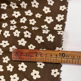 Korean Fashion Designer Floral Brown Non-Stretch Cotton Plain Woven DS29640