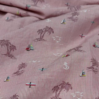 Japanese Fashion Designer Conversational Red Non-Stretch Cotton Broadcloth Poplin DS29643