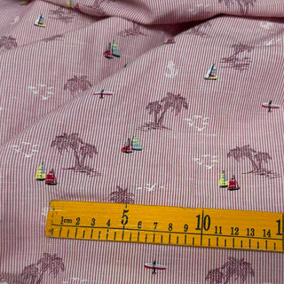 Japanese Fashion Designer Conversational Red Non-Stretch Cotton Broadcloth Poplin DS29643