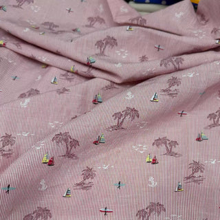 Japanese Fashion Designer Conversational Red Non-Stretch Cotton Broadcloth Poplin DS29643