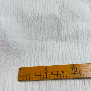 Japanese Fashion Designer Solid White Non-Stretch Salt Shrinking / Puckered Cotton Seersucker DS29652