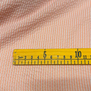 Japanese Fashion Designer Stripes Orange Non-Stretch Salt Shrinking / Puckered Cotton Seersucker DS29653