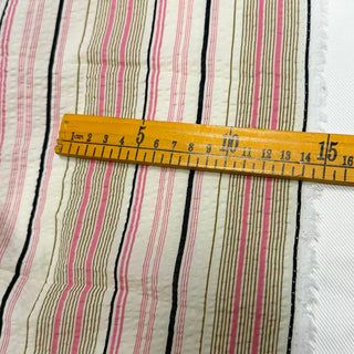 Japanese Fashion Designer Stripes Multi Color Non-Stretch Salt Shrinking / Puckered Cotton Seersucker DS29654