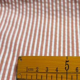Japanese Fashion Designer Stripes Pink Non-Stretch Salt Shrinking / Puckered Cotton Seersucker DS29656