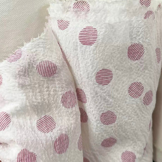 Korean Fashion Designer Polka Dot White Non-Stretch Salt Shrinking / Puckered Cotton Seersucker DS29660