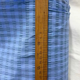 Japanese Fashion Designer Solid Blue Non-Stretch Salt Shrinking / Puckered Cotton Seersucker DS29664