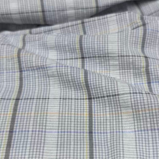 Japanese Fashion Designer Plaid Gray Non-Stretch Salt Shrinking / Puckered Cotton Seersucker DS29665