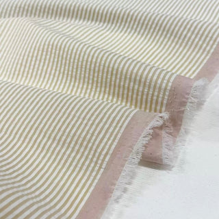 Japanese Fashion Designer Stripes Off-White Non-Stretch Salt Shrinking / Puckered Cotton Seersucker DS29669