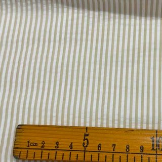 Japanese Fashion Designer Stripes Off-White Non-Stretch Salt Shrinking / Puckered Cotton Seersucker DS29669