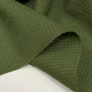 Korean Fashion Designer Solid Green Non-Stretch Salt Shrinking / Puckered Cotton Seersucker DS29675