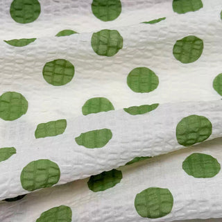 Japanese Fashion Designer Polka Dot Off-White Non-Stretch Salt Shrinking / Puckered Cotton Seersucker DS29677