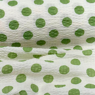 Japanese Fashion Designer Polka Dot Off-White Non-Stretch Salt Shrinking / Puckered Cotton Seersucker DS29677