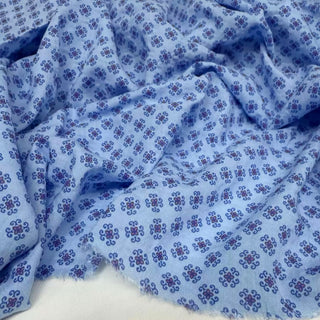 Japanese Fashion Designer Geometric Blue Non-Stretch Salt Shrinking / Puckered Cotton Plain Woven DS29680