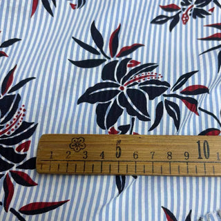 Japanese Fashion Designer Stripes Blue Non-Stretch Salt Shrinking / Puckered Cotton Seersucker DS29682