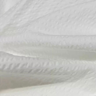 Japanese Fashion Designer Solid Off-White Non-Stretch Salt Shrinking / Puckered Cotton Seersucker DS29683