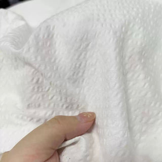 Japanese Fashion Designer Solid Off-White Non-Stretch Salt Shrinking / Puckered Cotton Seersucker DS29683
