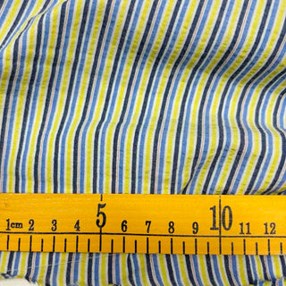 Japanese Fashion Designer Stripes Yellow Non-Stretch Salt Shrinking / Puckered Cotton Seersucker DS29684