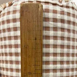 Japanese Fashion Designer Gingham Brown Non-Stretch Salt Shrinking / Puckered Cotton Seersucker DS29685
