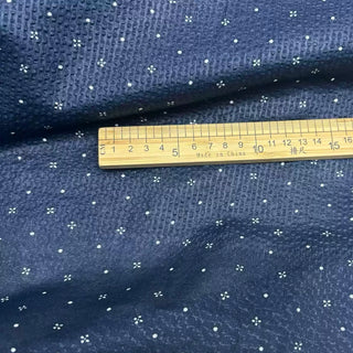 Korean Fashion Designer Floral Blue Non-Stretch Salt Shrinking / Puckered Cotton Seersucker DS29686