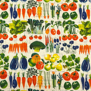 Yardblox Exclusive Korean Fashion Designer Fruits and Vegetables Beige/Multi Color Non-Stretch Cotton Plain Woven DS31502