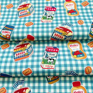 Yardblox Exclusive Japanese Fashion Designer Food Blue Non-Stretch Cotton Plain Woven DS31504