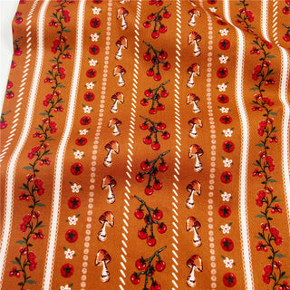 Yardblox Exclusive Japanese Fashion Designer Fruits and Vegetables Brown Non-Stretch Cotton Plain Woven DS31506