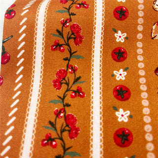 Yardblox Exclusive Japanese Fashion Designer Fruits and Vegetables Brown Non-Stretch Cotton Plain Woven DS31506