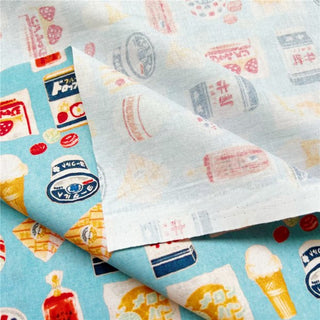 Yardblox Exclusive Japanese Fashion Designer Food Blue Non-Stretch Cotton Plain Woven DS31507