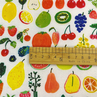 Japanese Fashion Designer Fruits and Vegetables Off-White Non-Stretch Cotton Plain Woven DS31601