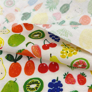 Japanese Fashion Designer Fruits and Vegetables Off-White Non-Stretch Cotton Plain Woven DS31601