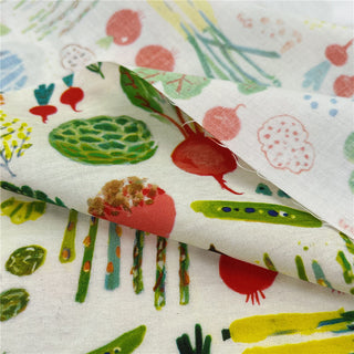 Japanese Fashion Designer Fruits and Vegetables Off-White Non-Stretch Cotton Plain Woven DS31602