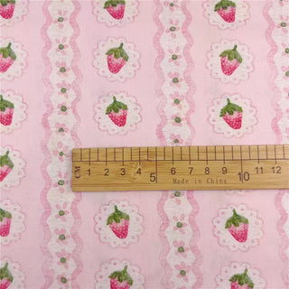 Japanese Fashion Designer Fruits and Vegetables Pink Non-Stretch Cotton Broadcloth Poplin DS31603