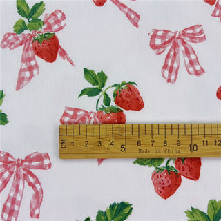 Japanese Fashion Designer Fruits and Vegetables White Non-Stretch Cotton Broadcloth Poplin DS31605