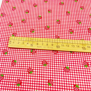 Japanese Fashion Designer Fruits and Vegetables Red Non-Stretch Cotton Plain Woven DS31607