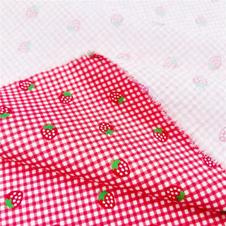 Japanese Fashion Designer Fruits and Vegetables Red Non-Stretch Cotton Plain Woven DS31607