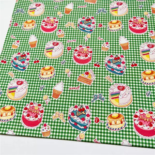 Japanese Fashion Designer Food Green Non-Stretch Cotton Plain Woven DS31608