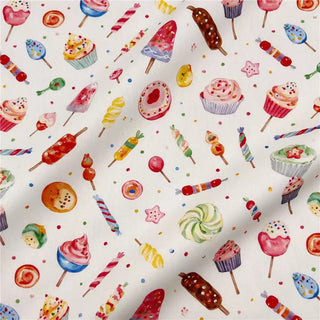 Japanese Fashion Designer Food Multi Color Non-Stretch Cotton Plain Woven DS31609