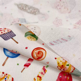 Japanese Fashion Designer Food Multi Color Non-Stretch Cotton Plain Woven DS31609