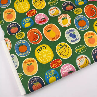 Japanese Fashion Designer Food Green Non-Stretch Cotton Broadcloth Poplin DS31611
