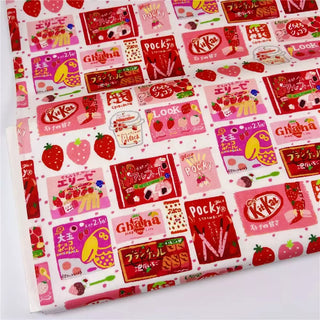 Japanese Fashion Designer Food Pink Non-Stretch Cotton Broadcloth Poplin DS31612