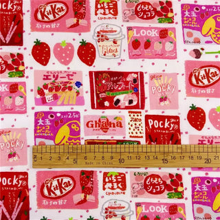 Japanese Fashion Designer Food Pink Non-Stretch Cotton Broadcloth Poplin DS31612