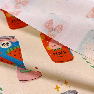 Japanese Fashion Designer Food Multi Color Non-Stretch Cotton Plain Woven DS31614