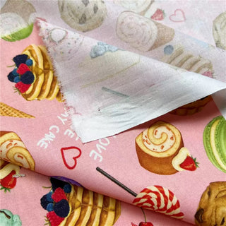 Japanese Fashion Designer Food Pink Non-Stretch Cotton Plain Woven DS31617